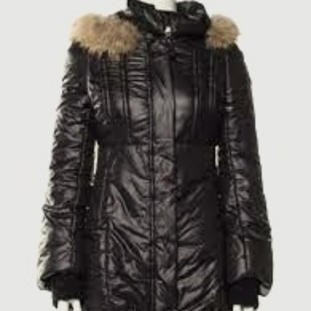 Mackage leather & fur parka
